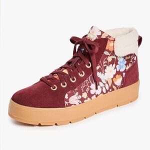 Keds X Rifle Paper Co. Spade Tahoe Nouveau Suede Burgundy Women’s 7.5 NWOB